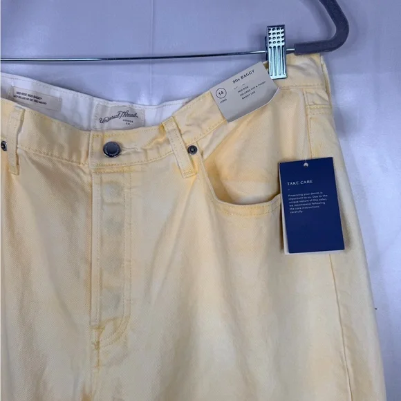 Universal Thread 90s Baggy High Rise Jeans Yellow 16S Short Vintage Fit - Picture 4 of 10
